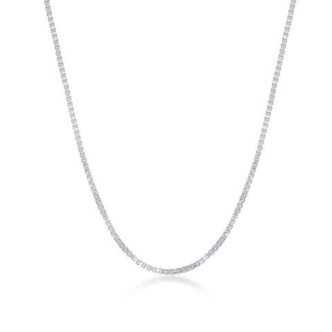 Sterling Silver 1.0mm Box Chain - Silver Plated