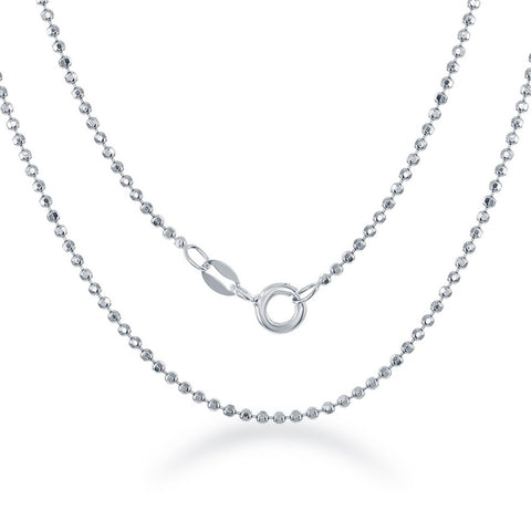 Sterling Silver Diamond Cut Bead Chain