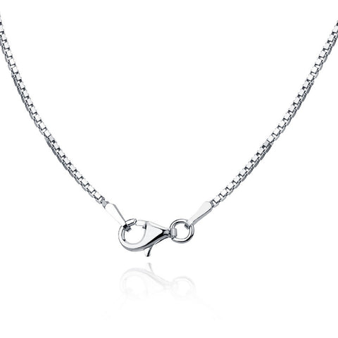 Sterling Silver 1.3mm Rhodium Box Chain - Rhodium Plated