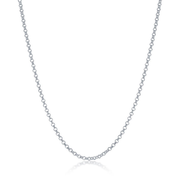 Sterling Silver 1.5mm Rolo Chain - Silver Plated